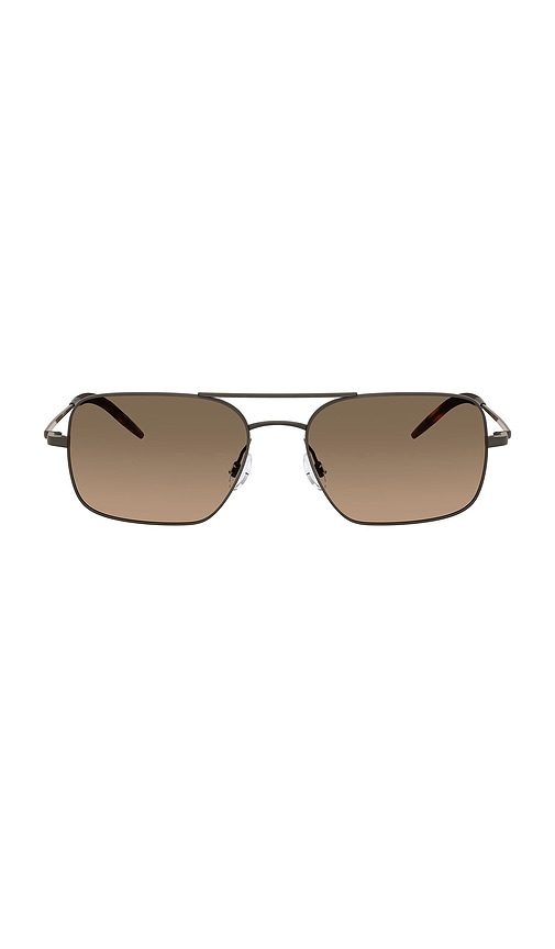 Oliver Peoples 55mm Victory Ii Polarized Rectangular Sunglasses In Brown
