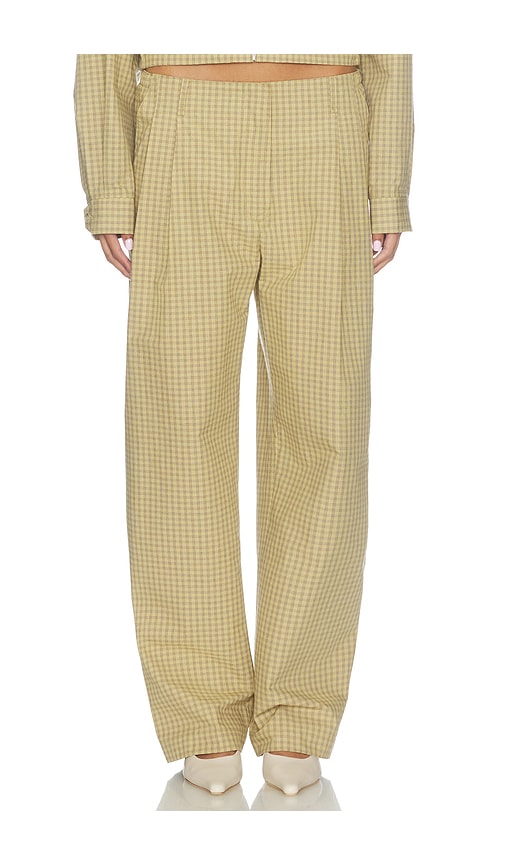 The Workwear Pant by Orseund Iris in Tan Black Plaid