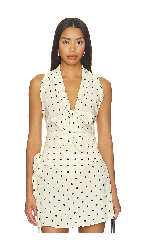 The Kiss Me Dot Top by Orseund Iris in Creamblack Dot