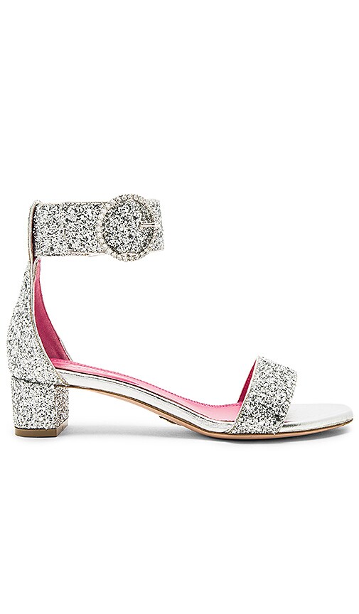 Oscar Tiye Erica Sandal in Glitter Silver