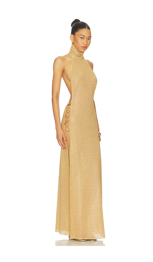  Oseree Kleid Lumiere In Metallic Gold. Größe S. Also In M, L. 
