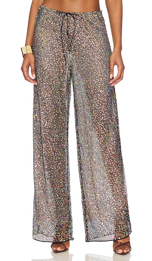 Oseree Netquins Pants In Black & Multicolor