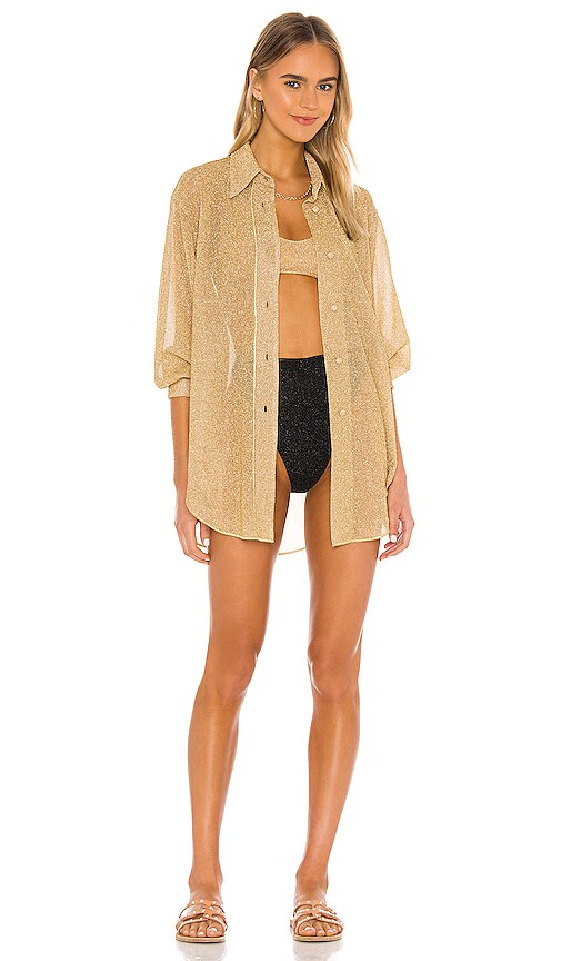 Oseree Long Shirt in Gold