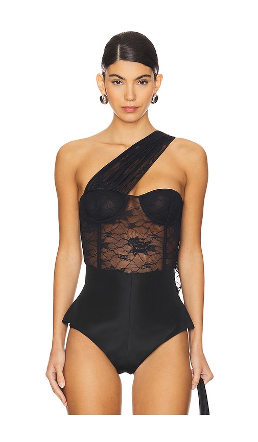 OSEREE SOFT LACE VOLANT BODYSUIT 