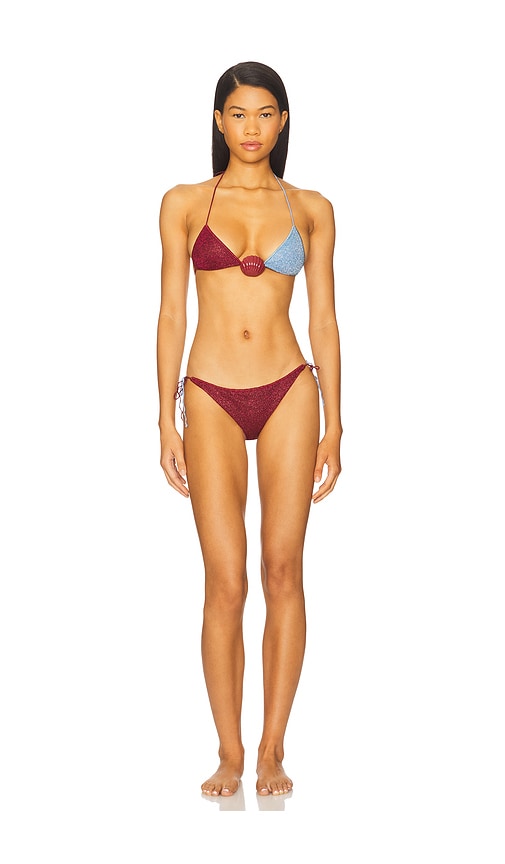 Lumiere Shell Bicolor Kini in Burgundy,Baby Blue. - size L (also in M, XL) - Oseree - Modalova