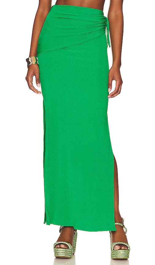 Ostra Brasil Furrowed Cut Out Skirt in Emerald Green | REVOLVE