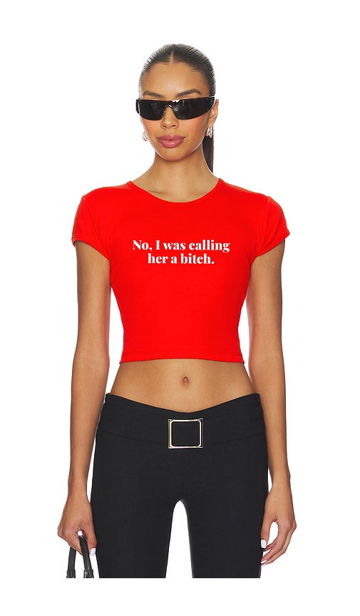 Other Her Cardi B Rib Tee In Red