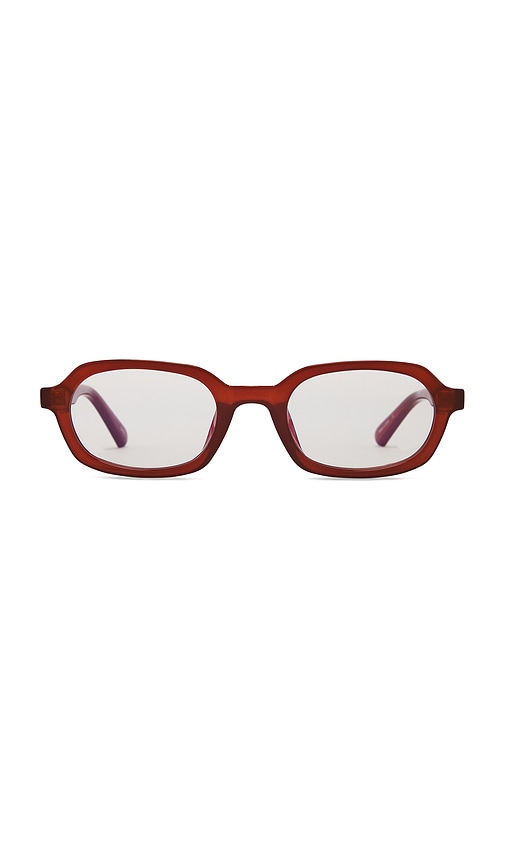 Abby Blue Light Eyeglasses in Burgundy.
