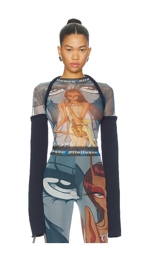 Ottolinger Mesh Hybrid Longsleeve in Julien Ceccaldi Print