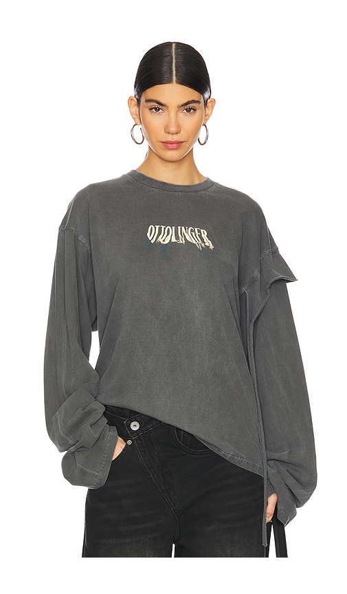 Shop Ottolinger Deconstructed Oversized Tee In Grey