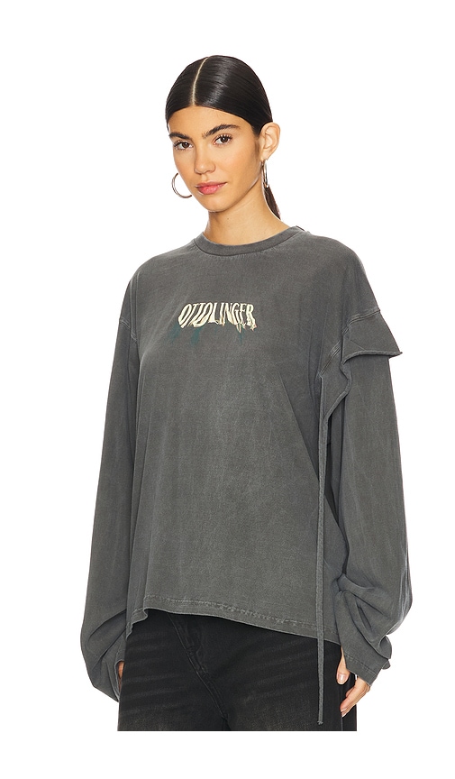 Shop Ottolinger Deconstructed Oversized Tee In Grey