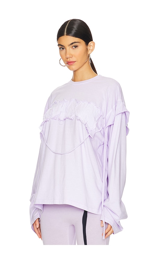 Shop Ottolinger Deconstructed Oversized Tee In Purple