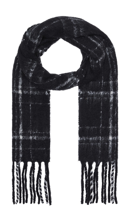 Shop Our Legacy Estate Scarf In Black Fuzzy Alpaca Check