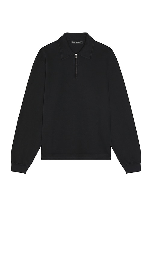 Our Legacy Lad Sweatshirt in Worn Black Athletic Rib