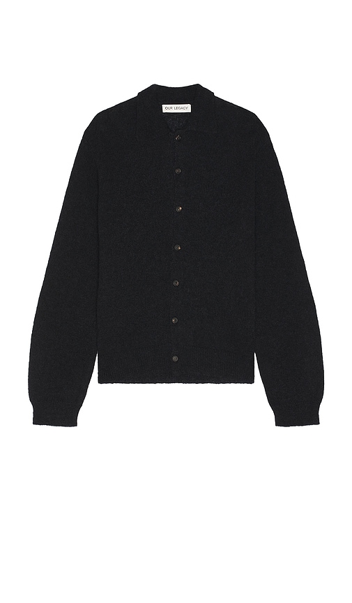 Shop Our Legacy Evening Polo In Black Fuzzy Alpaca