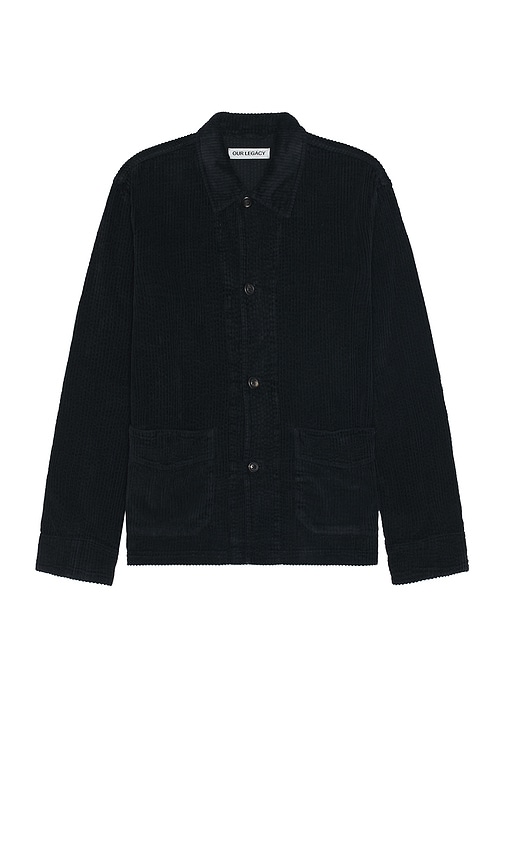 Our Legacy Archive Box Jacket in Worn Black Rustic Cord | REVOLVE