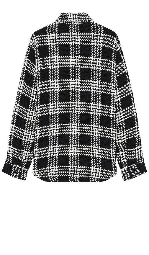 Shop Outerknown Cloud Weave Shacket In Pitch Black Blake Plaid