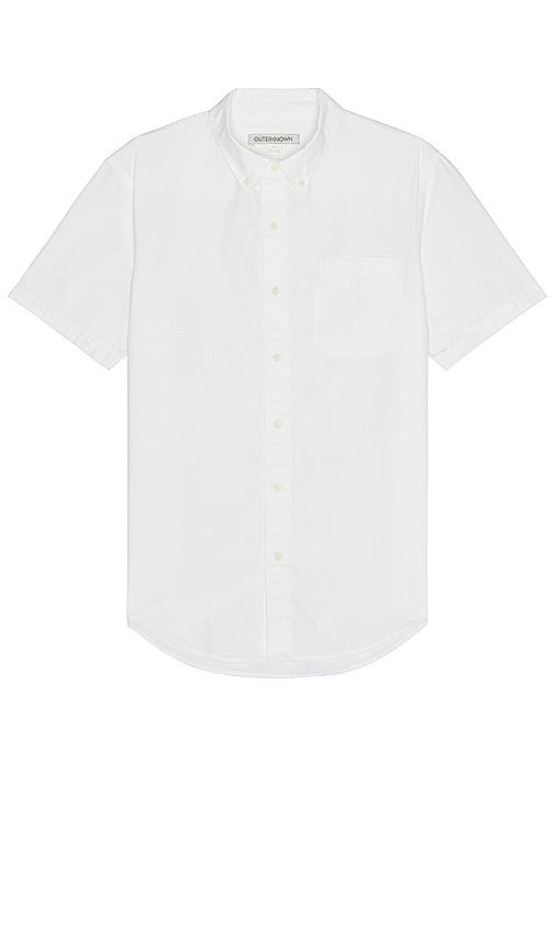Outerknown The Short Sleeve Studio Shirt In 盐白色
