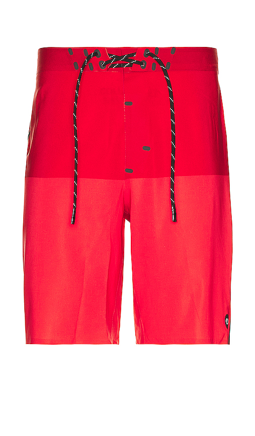 Outerknown Apex By Kelly Slater Swim Short In Deep Coral Block