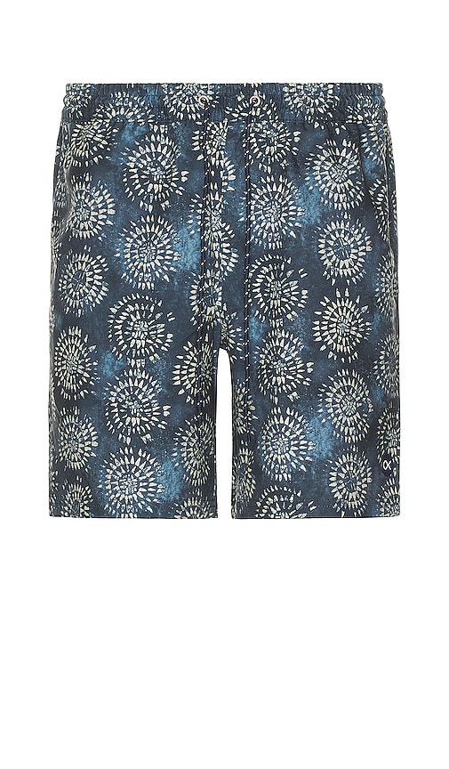 Outerknown Nomadic Volley Straight-leg Mid-length Recycled Swim Shorts In Blue