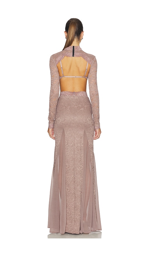  Ow Collection Kleid Naia Maxi In Brown. Größe S. Also In Xs, M, L. 
