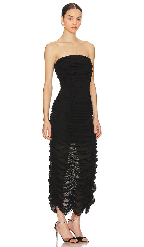 Shop Ow Collection Sandy Chiffion Maxi Dress In Black