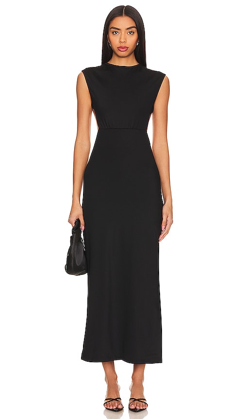 Shop Ow Collection Dex Maxi Dress In Black Caviar