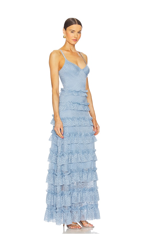 Ow Collection Women's Marina Lace Maxi Dress - Baby Blue In 灰绿色