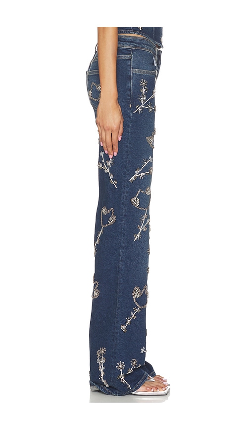  Ow Collection Jeans Nova Embellished Denim In Blue. Größe Xs. Also In S, M, L. 