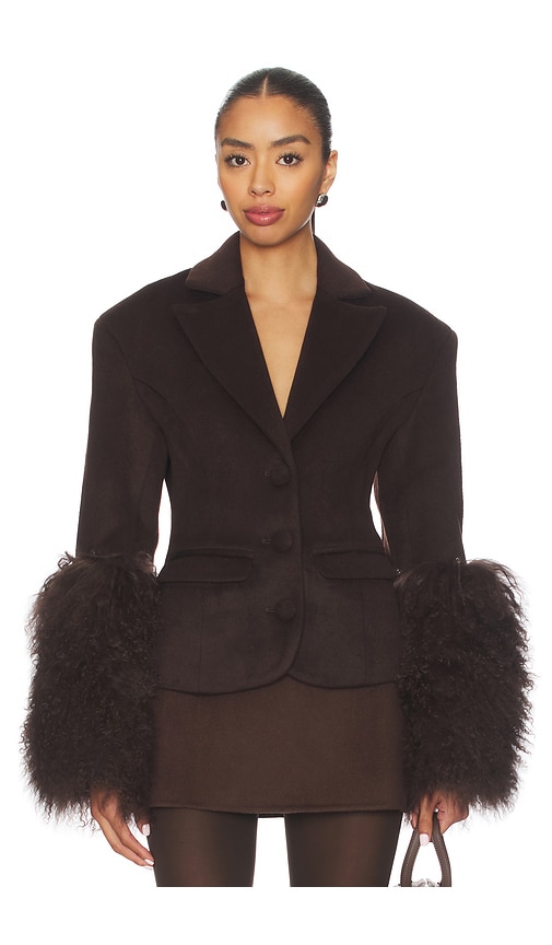 Ow Collection Frances Wool Blazer In Brown