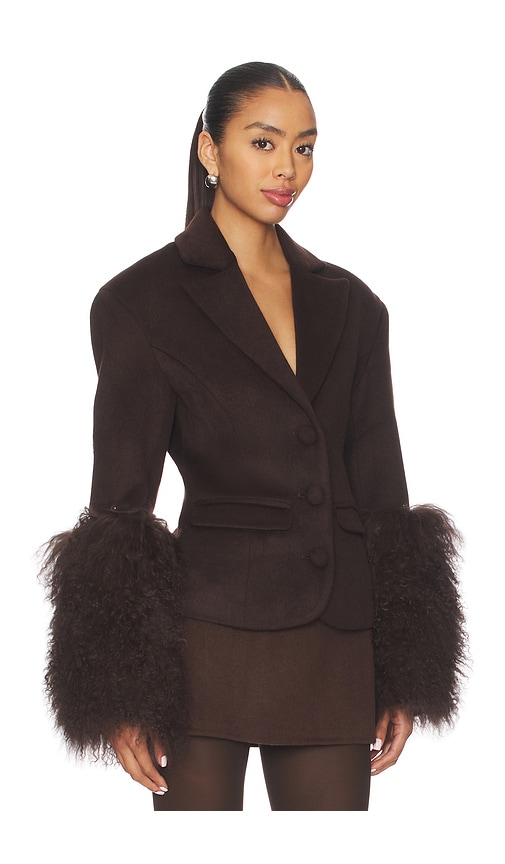 Ow Collection Frances Wool Blazer In Brown