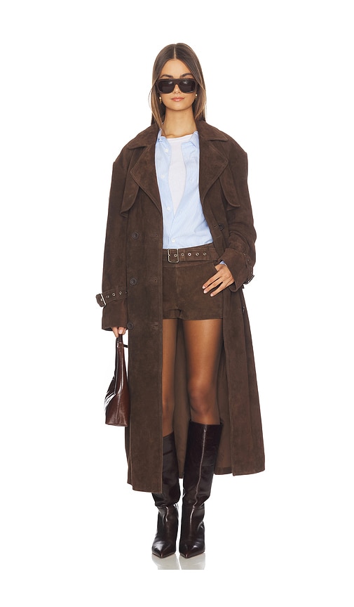 OW Collection Zade Trench Coat in Brown. Size XS. Also in M.