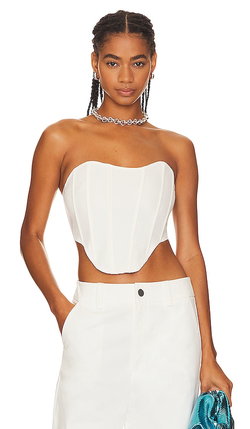 Ow Collection Cin Corset Top In White