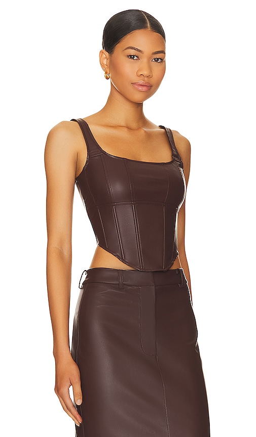 Shop Ow Collection Amara Top In Chocolate