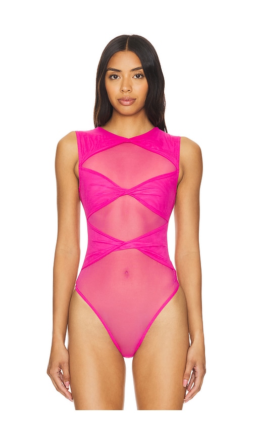 Shop Ow Collection Clara Bodysuit In Pink Dreams