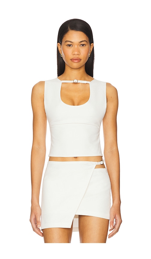 Ow Collection Women's Malene Buckle Top - White In White