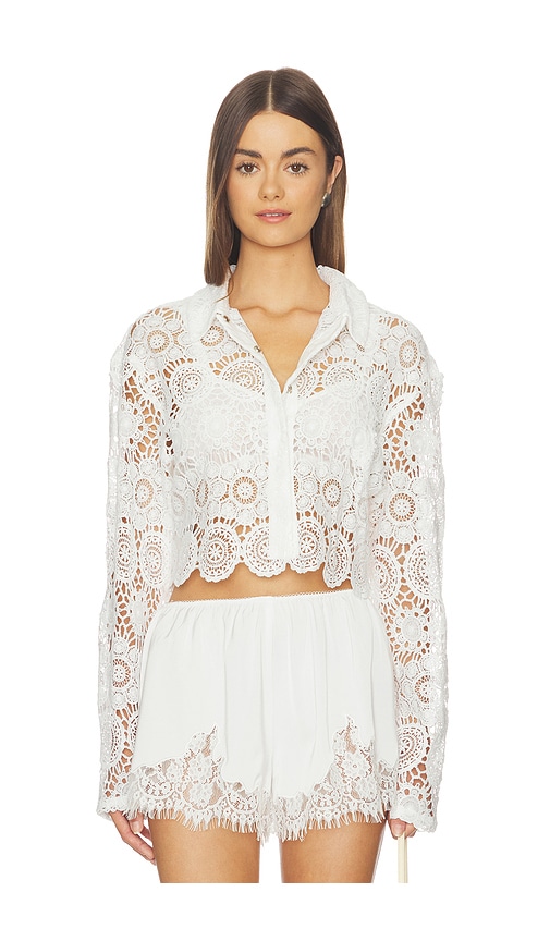 OW Collection Alba Shirt in White. - size M (also in S, XS)