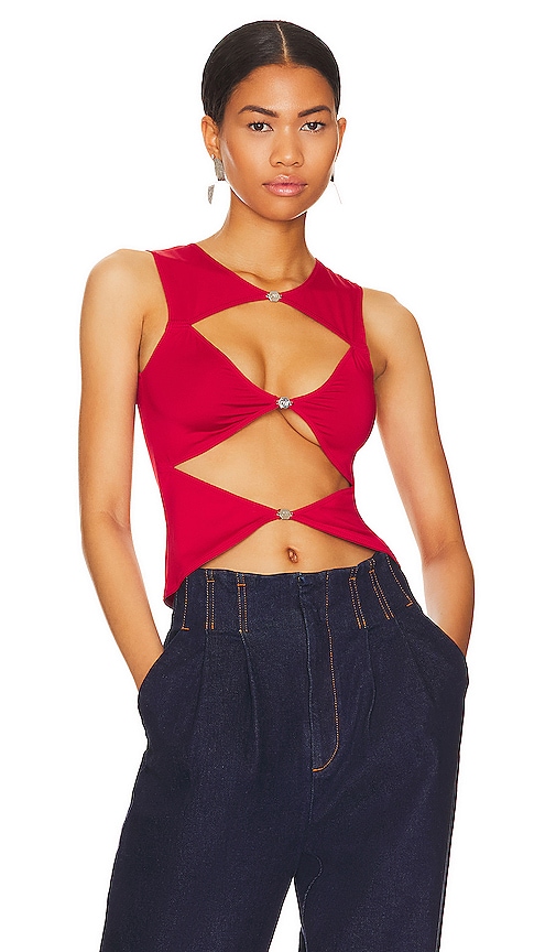 Ow Collection Chiara Top In Deep Red