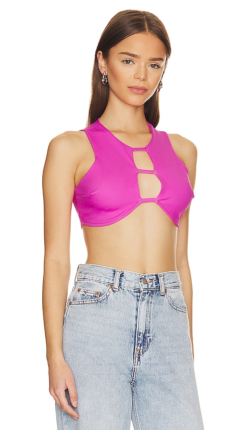 Shop Ow Collection Carla Top In Neon Pink