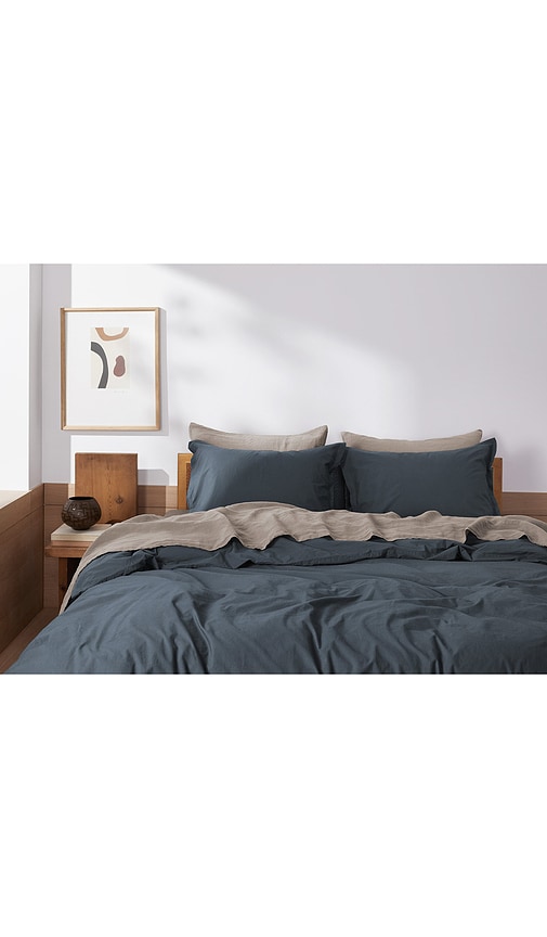  Parachute Brushed Cotton Sham Set In Navy. Size Standard. Also In . 