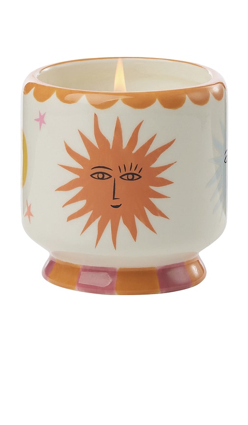 Paddywax A Dopo Hand Painted Sun Ceramic Candle in Orange Blossom