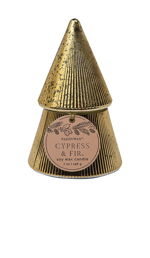 Paddywax Cypress & Fir 7oz Gold Candle