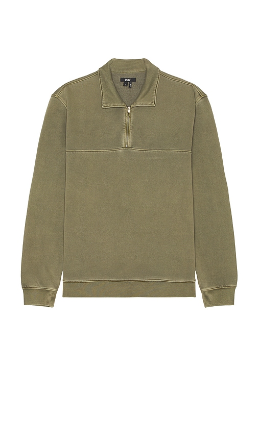 Shop Paige Davion Quarter Zip Pullover In Olive