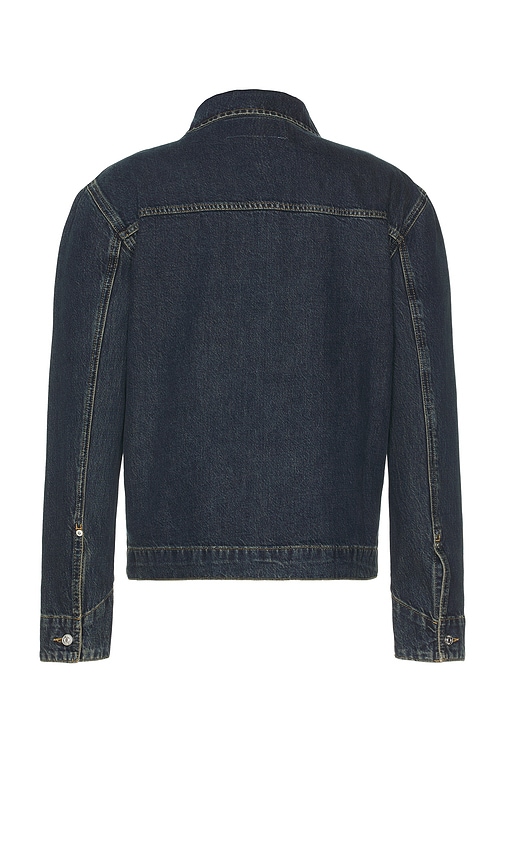 Paige Mauricio Denim Zip Up Jacket In Blue