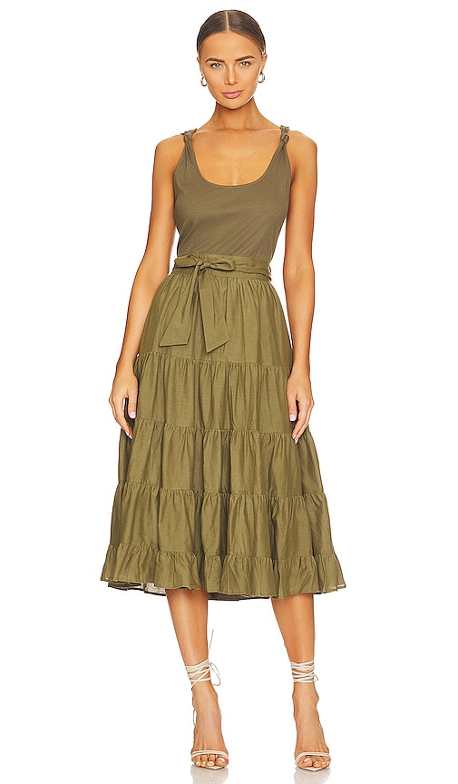 Shop Paige Samosa Dress In Olive