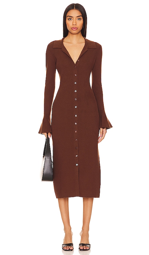 PAIGE Sundara Dress in Chocolate Brown