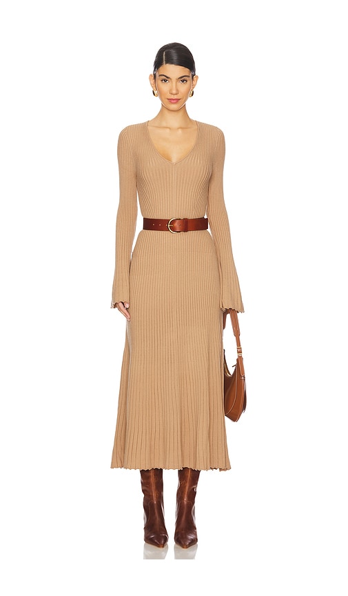 Shop Paige Bel Dress In Beige