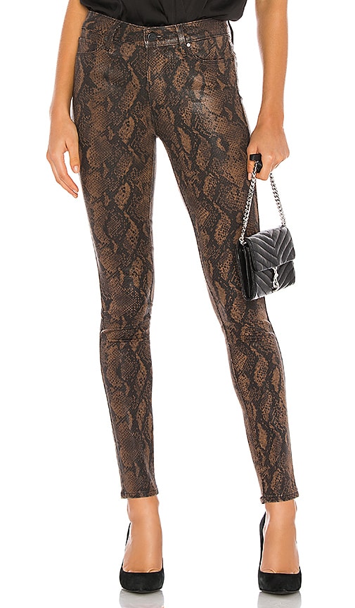 Paige Hoxton Ultra Skinny In Coated Brown Snake Revolve