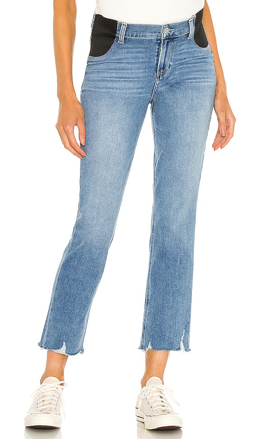 Shop Paige Cindy Maternity Jean With Elastic Waistband In Blue