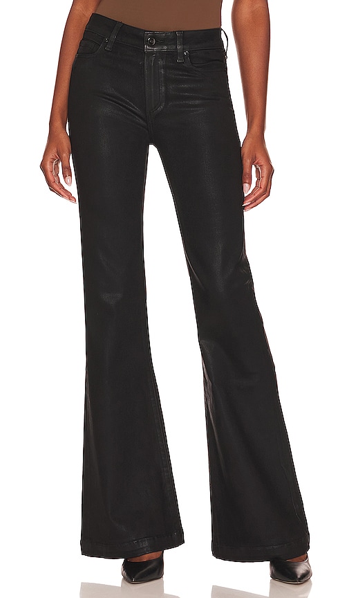 PAIGE Genevieve Flare in Black Fog Luxe Coating